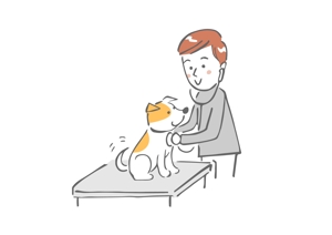 こまつちひろ (koma_chihi)さんのシンプルで温かみのある子犬のイラストへの提案