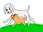 ふゆつき (HUYUTUKI)さんのシンプルで温かみのある子犬のイラストへの提案