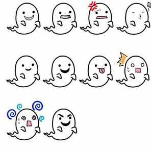 ayato64 (ayato64)さんのシンプルなお化けのキャラクターデザイン（表情差分必須）への提案