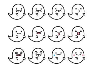 スタジオきなこ (kinaco_yama)さんのシンプルなお化けのキャラクターデザイン（表情差分必須）への提案