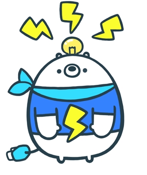 しろくじら+し (Shirokujira)さんの「しろくま」と「電気」を組み合わせたキャラクターのデザインへの提案