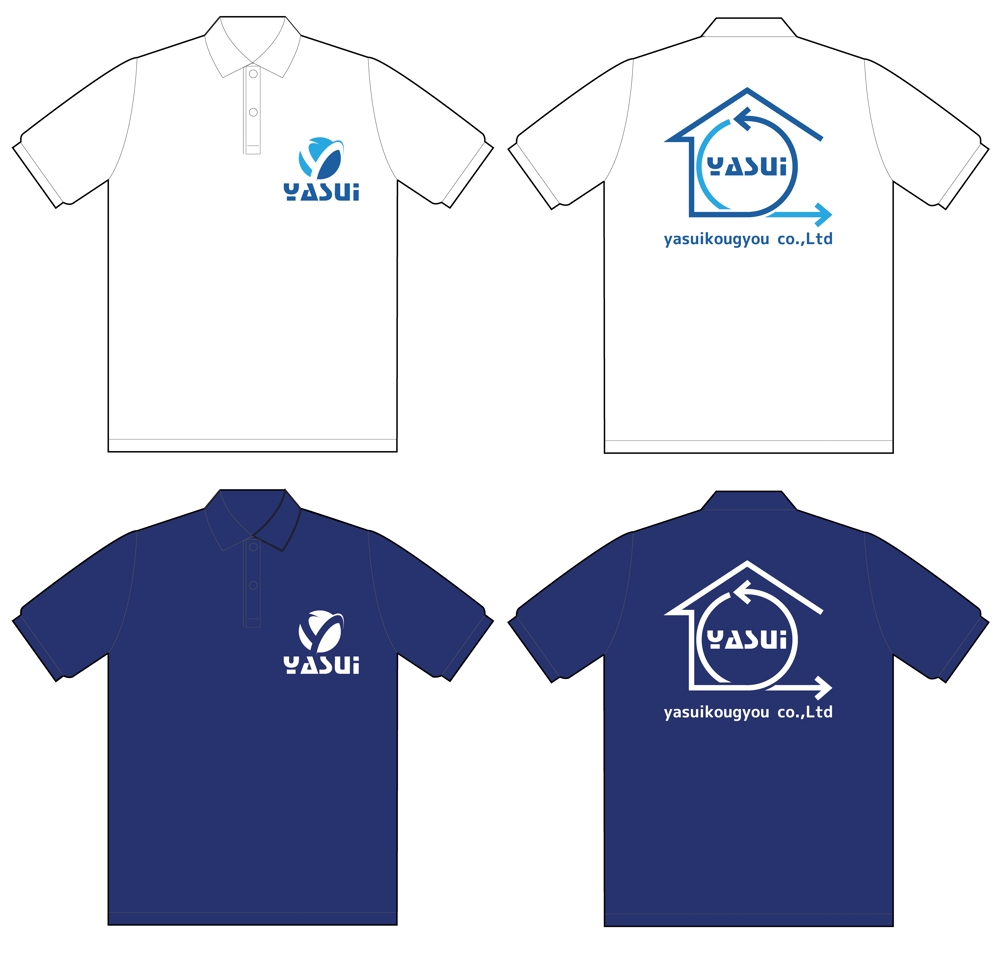 リフォーム会社「YASUI」のポロシャツデザイン（裏表）2.jpg