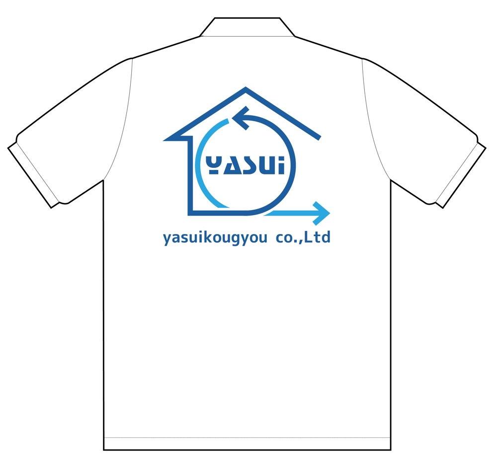 リフォーム会社「YASUI」のポロシャツデザイン（裏表）