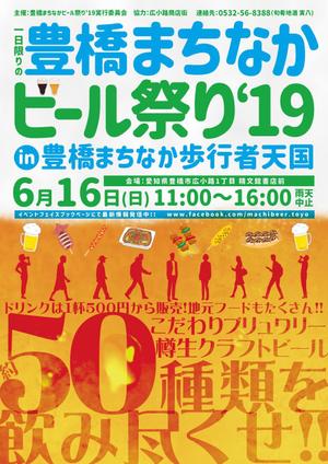 風待ちデザイン　柳澤昌平 ()さんの豊橋まちなかビール祭り’19のポスターデザインへの提案