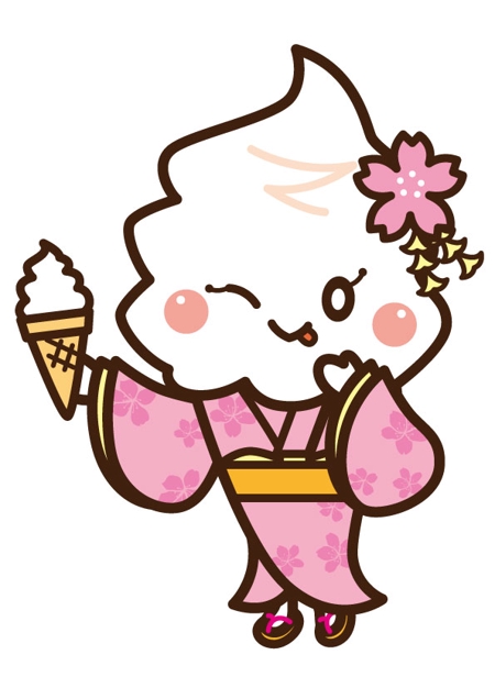 N Shoさんの事例 実績 提案 ソフトクリーム屋さんのゆるキャラデザイン 姫 着物 桜 ソフトクリーム この度ご提案させて頂 クラウドソーシング ランサーズ
