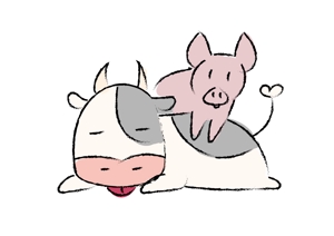 NOBUKO OKADA (nobuk0kada)さんの豚、牛のイラストへの提案