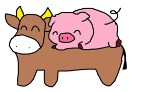 fukudoku ()さんの豚、牛のイラストへの提案