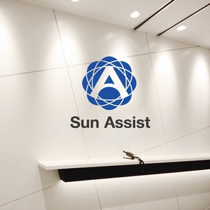 s m d s (smds)さんの建設業・不動産仲介業務　「サン・アシスト」のロゴ　サン：太陽・アシストへの提案