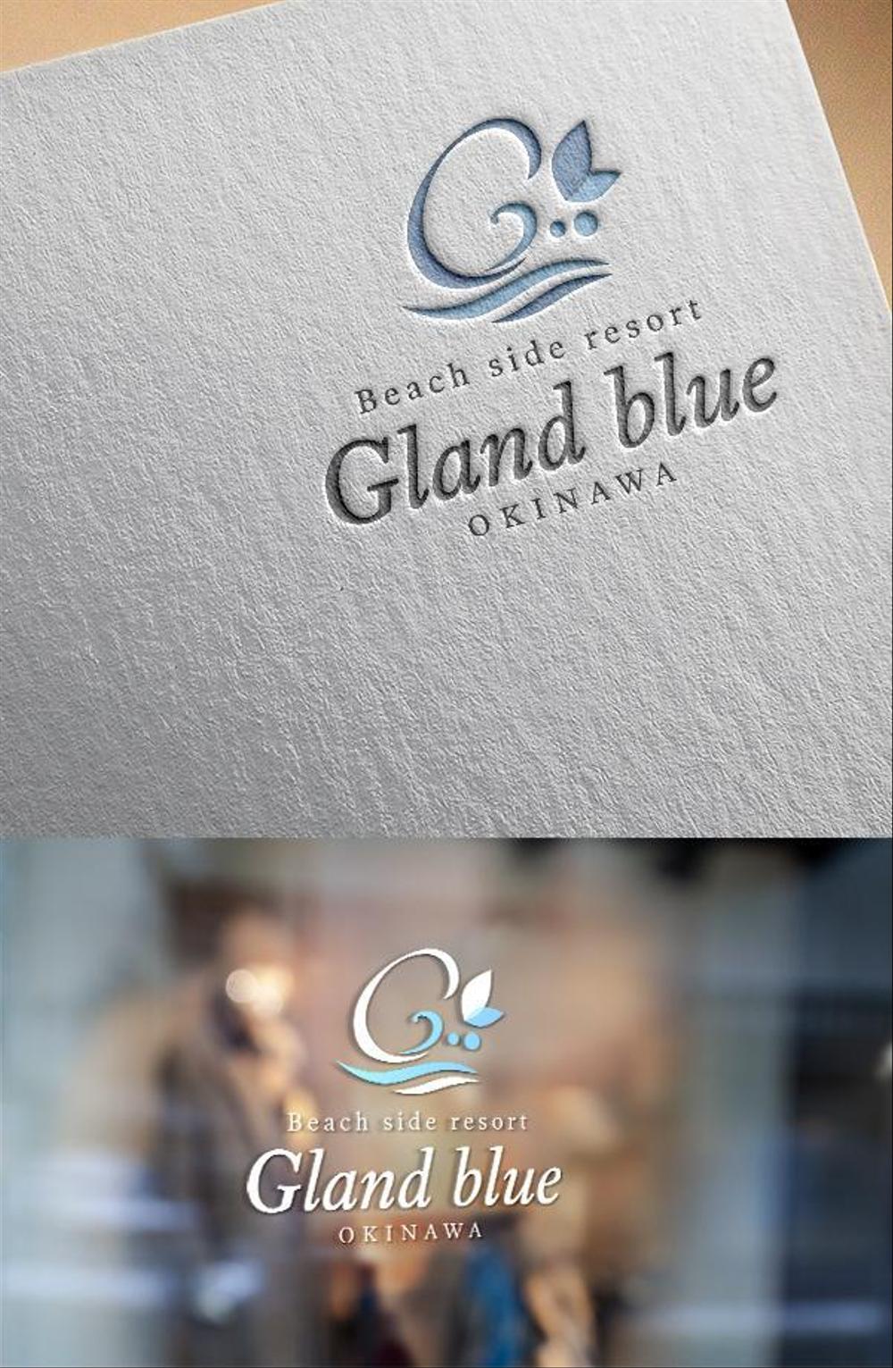 海沿い宿泊施設「Gland blueOkinawa」のロゴ作成