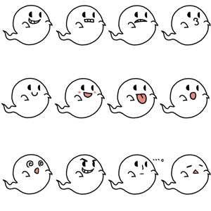 みー (miho0205)さんのシンプルなお化けのキャラクターデザイン（表情差分必須）への提案