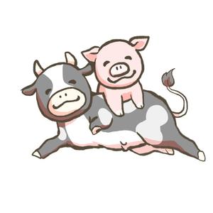 稲井ハルカ (haruka732)さんの豚、牛のイラストへの提案