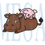 MEGA (MEGA)さんの豚、牛のイラストへの提案