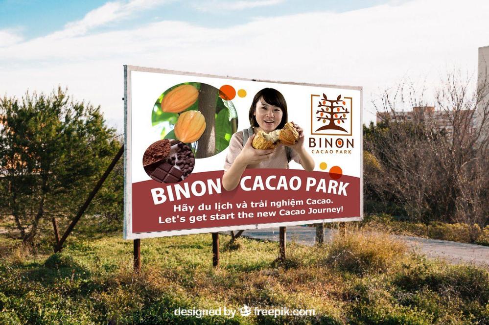 カカオをテーマとしたパーク「BINON CACAO PARK」の屋外広告看板