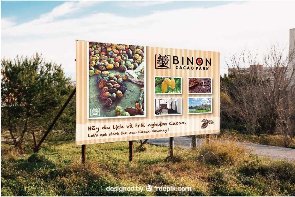 カカオをテーマとしたパーク「BINON CACAO PARK」の屋外広告看板
