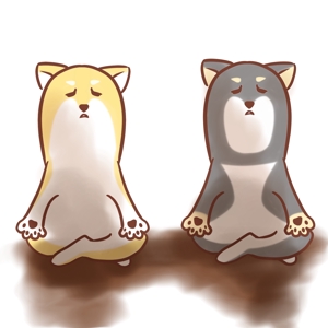 麻友 (mayu_to)さんの柴犬が座禅を組んでいるマスコットキャラクターデザインへの提案