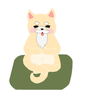 絵音 ()さんの柴犬が座禅を組んでいるマスコットキャラクターデザインへの提案