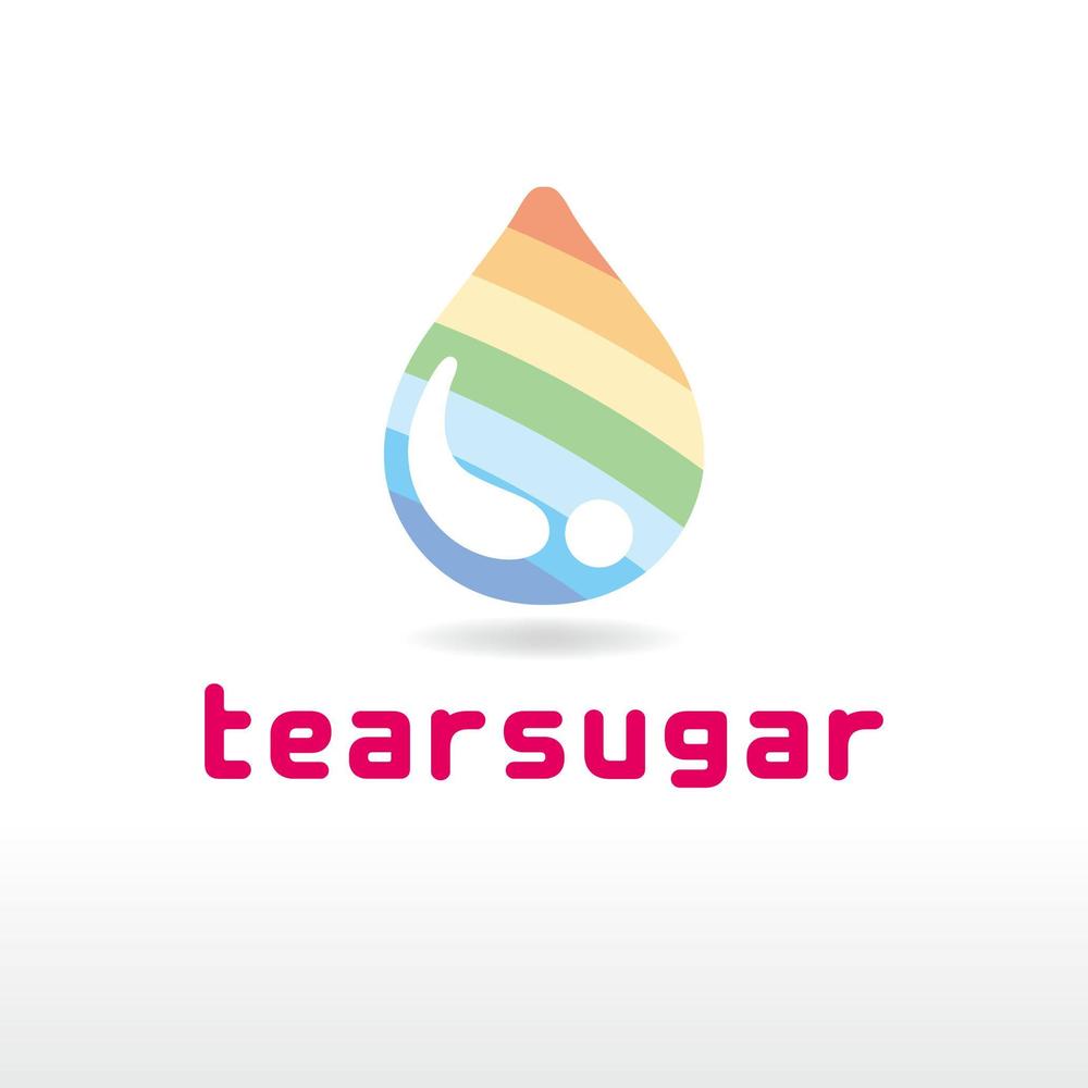 商品名【tearsugar】レインボーのわたあめ商品のロゴデザイン