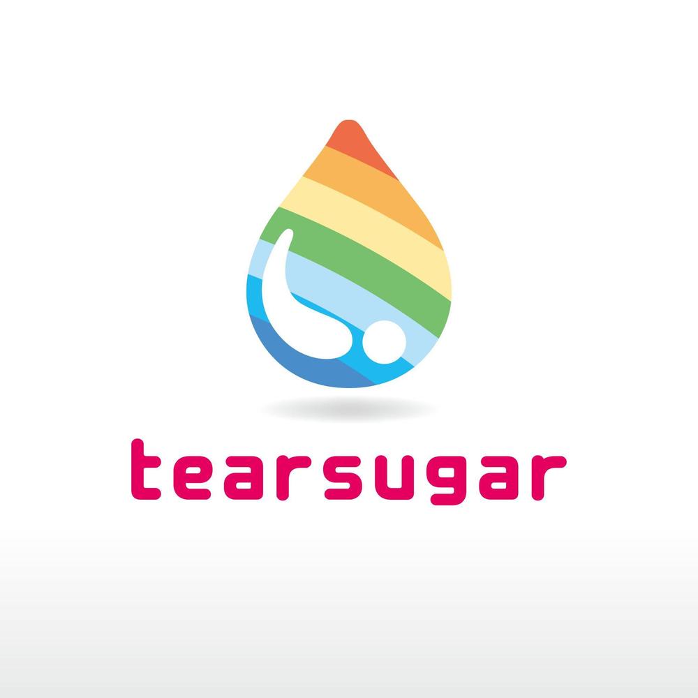 商品名【tearsugar】レインボーのわたあめ商品のロゴデザイン