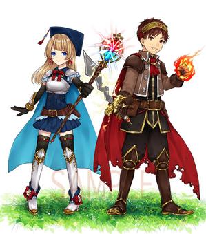 M ()さんの勇者2人のキャラクターデザイン（王道ファンタジーRPG風）への提案