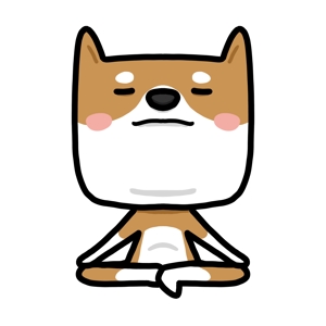 つぶお (TUBUO)さんの柴犬が座禅を組んでいるマスコットキャラクターデザインへの提案