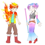 すのぴよ (nakaswee)さんの勇者2人のキャラクターデザイン（王道ファンタジーRPG風）への提案