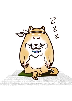 美香+ (mizuki-daisuki)さんの柴犬が座禅を組んでいるマスコットキャラクターデザインへの提案