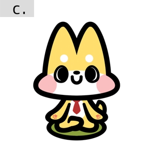 さとうけいこ (satokeiko)さんの柴犬が座禅を組んでいるマスコットキャラクターデザインへの提案