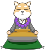絵上あち (egami-achi)さんの柴犬が座禅を組んでいるマスコットキャラクターデザインへの提案