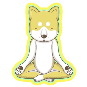 ぴ~タン (p-tan)さんの柴犬が座禅を組んでいるマスコットキャラクターデザインへの提案