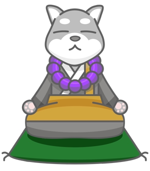 絵上あち (egami-achi)さんの柴犬が座禅を組んでいるマスコットキャラクターデザインへの提案