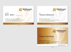 hautu (hautu)さんの新設する健康×IT会社「Wellsmart International Corp.」の名刺デザインへの提案