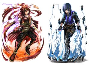 オオカミ少年 (moromorozumi)さんの勇者2人のキャラクターデザイン（王道ファンタジーRPG風）への提案