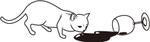 山根和泉 (midgetfuse)さんの倒れたグラスから溢れたワインをペロペロと舐める猫のイラストへの提案