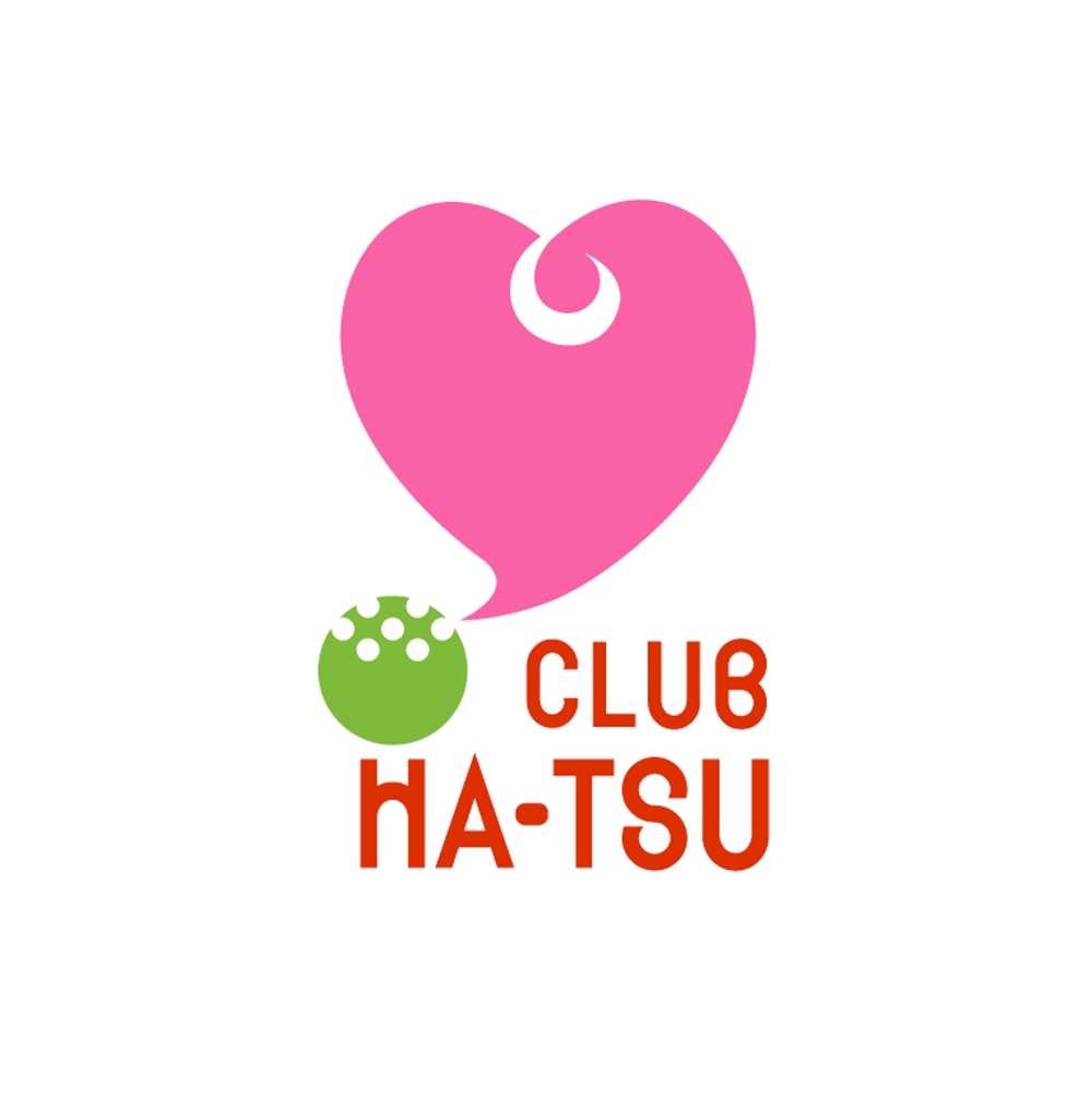 「CLUB HA-TSU        アイテム　ハート　ゴルフボール」のロゴ作成