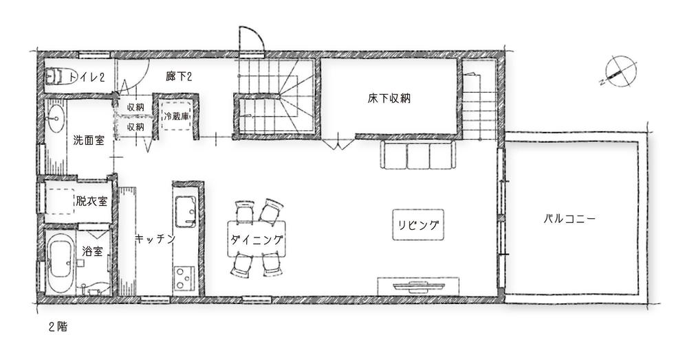 【簡単・図面あり】戸建住宅　手書き風間取り図への修正