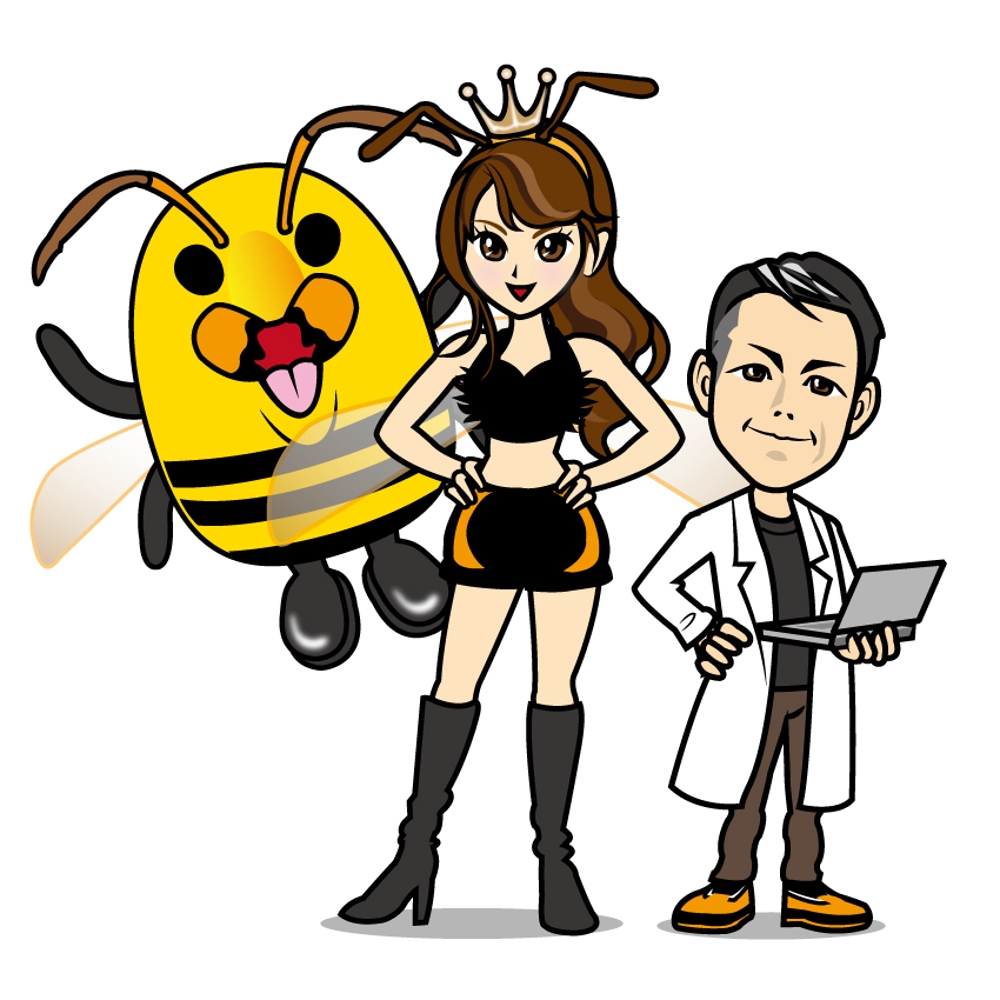 はちみつやミツバチに関するサイト「はちみつ大学」作成に伴うキャラクター作成