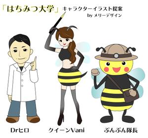 三谷えりか (MerryKoubou)さんのはちみつやミツバチに関するサイト「はちみつ大学」作成に伴うキャラクター作成への提案