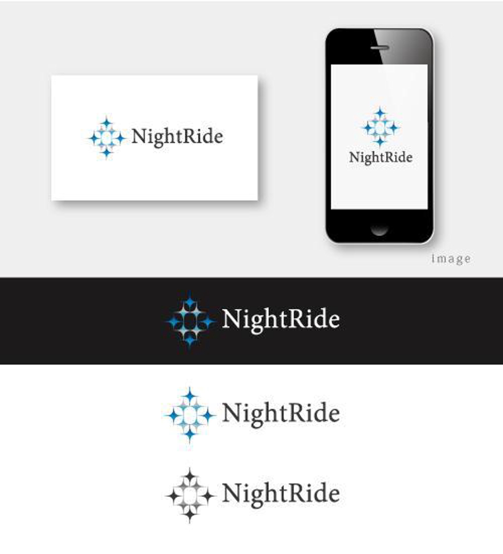 ガラスアクセサリーブランド「NightRide」ナイトライドのロゴ　