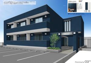 OGi Design  (ogidesign)さんの2階建て共同住宅の建築パース（平面図・配置図・立面図あります）への提案