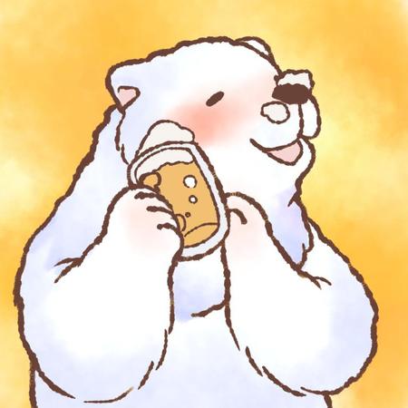 ほろ酔いのシロクマのイラストの仕事 依頼 料金 イラスト制作の仕事 クラウドソーシング ランサーズ Id