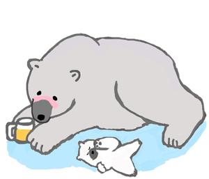 Asahi ()さんのほろ酔いのシロクマのイラストへの提案