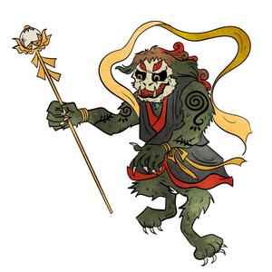NYAPPI (nyappi)さんの(やまびこ)と言う山の神、妖怪をゆるキャラ風か雷神図の様な少し怖いキャラにデザインして欲しいへの提案