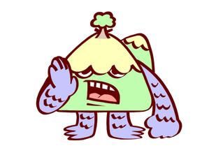 タカさん【絵描きさん】 (sakothu352)さんの(やまびこ)と言う山の神、妖怪をゆるキャラ風か雷神図の様な少し怖いキャラにデザインして欲しいへの提案