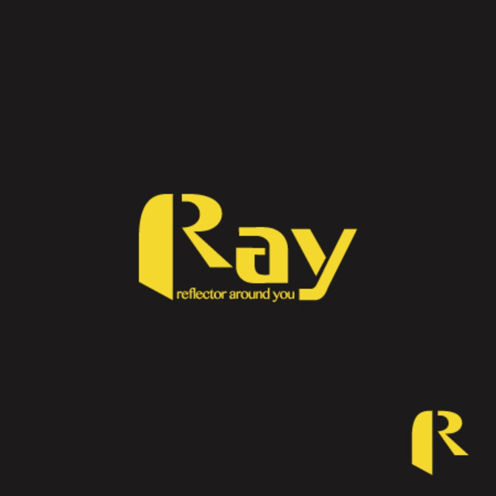 「ray」or「RAY」or「Ray」の何れか。副題「reflector around you」表記可（大文字小文字」のロゴ作成