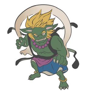 たま (opmaso)さんの(やまびこ)と言う山の神、妖怪をゆるキャラ風か雷神図の様な少し怖いキャラにデザインして欲しいへの提案