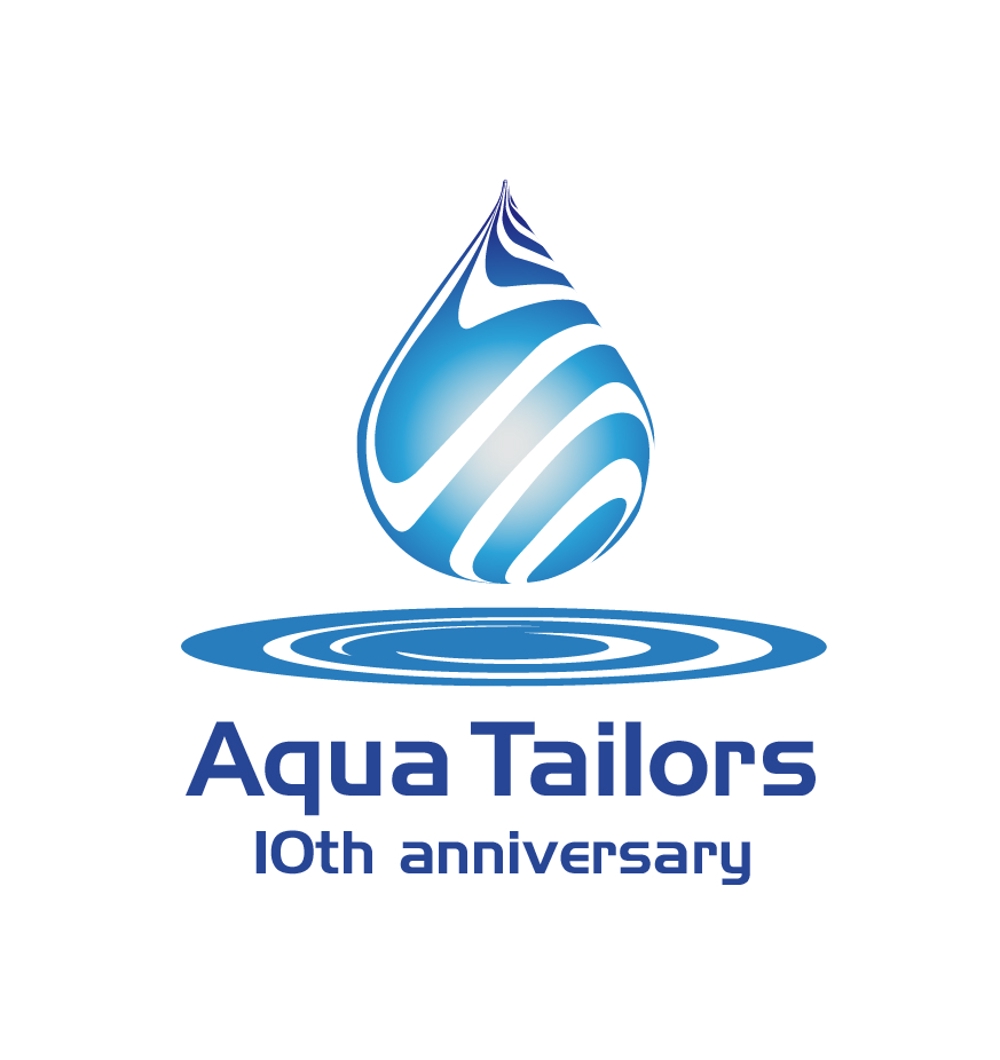 「Aqua Tailors　 10th anniversary」のロゴ作成