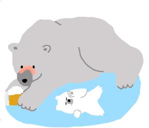 Asahi ()さんのほろ酔いのシロクマのイラストへの提案