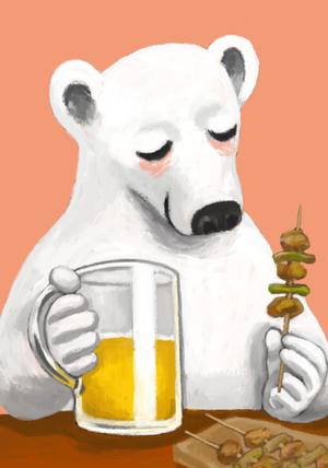 boo28さんのほろ酔いのシロクマのイラストへの提案
