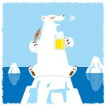 studio-picott (studio-picott)さんのほろ酔いのシロクマのイラストへの提案
