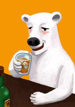boo28さんのほろ酔いのシロクマのイラストへの提案